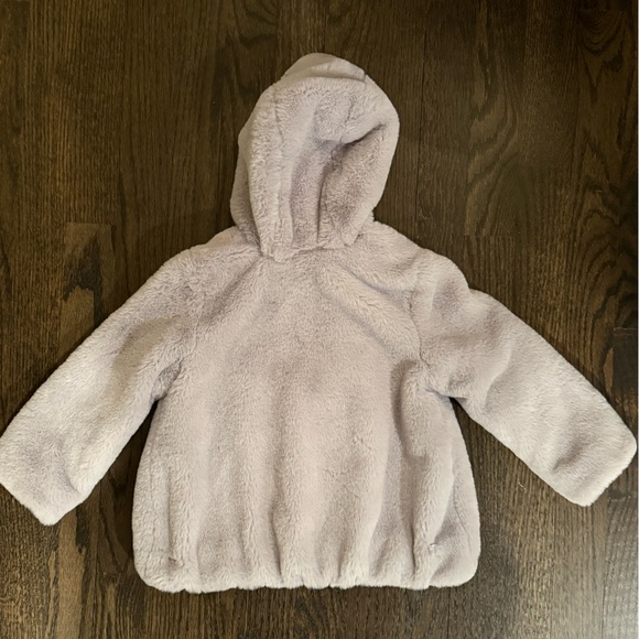 Mayoral toddler girls gray fur coat size 24 months - Picture 4 of 4